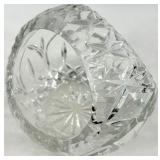 Crystal Basket Bowl - Diamond-Cut Crystal Glass