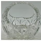 Crystal Basket Bowl - Diamond-Cut Crystal Glass