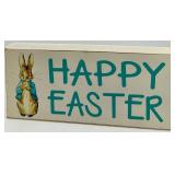 Cow Easter Decor Set - Happy Easter Sign & Egg Table Decor & Wooden Eggs