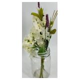 Gnome Decor Figurine with Oh Hello Spring Sign & L.E. Smith Green Glass Bunny Nesting dish