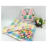 Easter Bunny Wreath Decor with Table Runner, Egg Tray, Bird Nest & Pastel Eggs