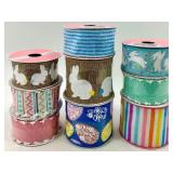 New - Decorative Ribbon Spools - 9 Assorted Patterns & Colors