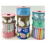 New - Decorative Ribbon Spools - 9 Assorted Patterns & Colors