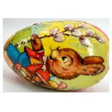 Easter Decor - Bunny Plush & Nest Sign, Carrot Props & Decorative Eggs including Vintage German Egg