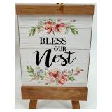 Easter Decor - Bunny Plush & Nest Sign, Carrot Props & Decorative Eggs including Vintage German Egg