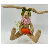 Easter Decor - Bunny Plush & Nest Sign, Carrot Props & Decorative Eggs including Vintage German Egg