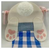 Easter Decor Set - Moss Bunny Plaque & Gnome Figurine & Painted Eggs & Flowers