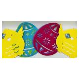 Giant Easter Bunny Plush & Decor Bundle - Basket, Colorful Eggs & Happy Easter Sign