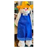 Giant Easter Bunny Plush & Decor Bundle - Basket, Colorful Eggs & Happy Easter Sign