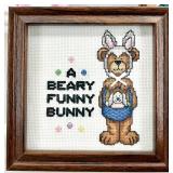 Easter Bunny Decor Assortment - Plush Bunnies, Carrot Plush, Ducks & Cross-Stitch Art