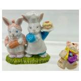 Assorted Easter Bunny Figurines & Decor Ceramic Collection