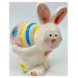 Ceramic Easter Bunny Figurines & Egg Decor Collection