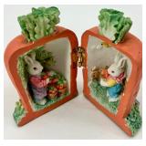 Ceramic Easter Bunny Figurines & Egg Decor Collection