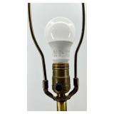 Vintage Glass Bubble Lamp with Brass Base & Cream Shade