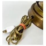 Vintage Glass Bubble Lamp with Brass Base & Cream Shade