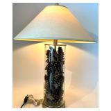 Table Lamp with Pinecone Glass Cylinder & Shade