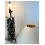 Table Lamp with Pinecone Glass Cylinder & Shade