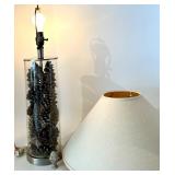Table Lamp with Pinecone Glass Cylinder & Shade