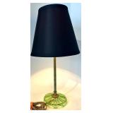 Frog Motif Lamp Set - Uranium Green Glass Base & Beaded Shades (Lot of 3)