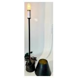 Frog Motif Lamp Set - Uranium Green Glass Base & Beaded Shades (Lot of 3)