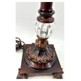 Vintage Lamps - Ornate Dark Floor Lamp, Brass Table Lamp & Camouflage Shade Table Lamp (Lot of 3)