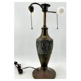 Dual-Head Table Lamp & Piano Lamp - Vintage Bronze Finish, 22 in Tall