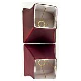 Lampshades Set - Burgundy Fabric Shades 8.5 in Tall (2) & Black Pierced Metal Shades (2)