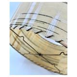 Vintage Fiberglass Lampshade - 13 x 10.5 in - Beige with Abstract Stripe Pattern