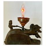 Vintage Roman Gladiator Lamp - Missing Glass Shade