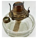 Art Nouveau Lamp Base Set - Glass Oil Lamp Base, Paper Eagle Lampshade, Plastic Lampshade