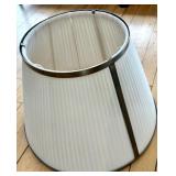 White Pleated Lampshades - Cylindrical & Bell-Shaped (Lot of 2)