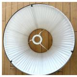 White Pleated Lampshades - Cylindrical & Bell-Shaped (Lot of 2)