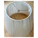 White Pleated Lampshades - Cylindrical & Bell-Shaped (Lot of 2)