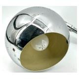 Chrome Sphere Lamp - Yellow Interior Shade - Vintage Mid-Century