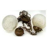 Milk Glass Pendant Lights & Clear Glass Pendant Lights (Lot of 5)