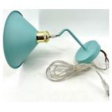 Turquoise Wall Lamps Pair with Brass Socket & Clear Cord