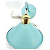 Turquoise Wall Lamps Pair with Brass Socket & Clear Cord