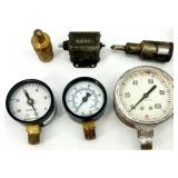 Assorted Industrial Gauges & Instrumentation Set - Vacuum & Pressure Gauges (Brass/Steel)