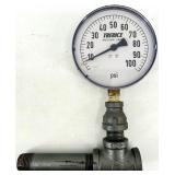 Ashcroft Dual-Gauge Pressure Gauge Assembly 0-100 psi & 0-30 psi on T-Fitting