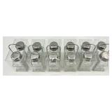 6- Salt & Pepper Shaker Sets with Holder - Clear Glass & Chrome Caps- #1