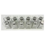 6- Salt & Pepper Shaker Sets with Holder - Clear Glass & Chrome Caps- #2