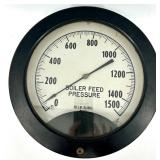 Boiler Feed Pressure Gauge - 0-1500 Scale - 110 Volts AC/DC