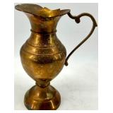 Antique Copper & Brass Pitcher Set: Coffee Pot, Jug & Mug (4-Piece)