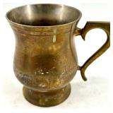 Antique Copper & Brass Pitcher Set: Coffee Pot, Jug & Mug (4-Piece)