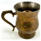 Antique Copper & Brass Pitcher Set: Coffee Pot, Jug & Mug (4-Piece)