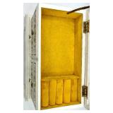 Vintage Jewelry Cabinet Set - 3-Piece Wood with Mirror & Glass Door