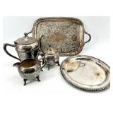 FB Rogers Silver Plate 5-Piece Coffee Service with Tray