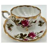 Teacups & Saucers - Floral Fine China with Gold Trim - Royal Albert, Winterling, Relco