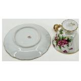 Teacups & Saucers - Floral Fine China with Gold Trim - Royal Albert, Winterling, Relco