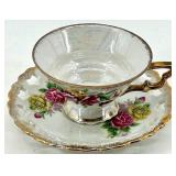 Teacups & Saucers - Floral Fine China with Gold Trim - Royal Albert, Winterling, Relco